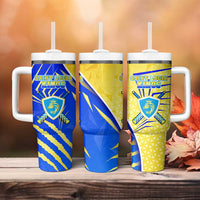 Saint Lucia Cricket Kings Tumbler With Handle Abstract Energy Style
