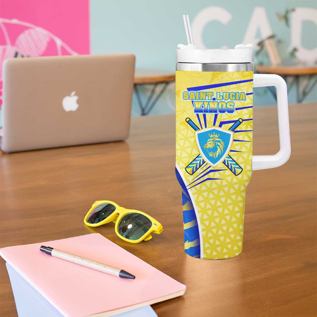 Saint Lucia Cricket Kings Tumbler With Handle Abstract Energy Style