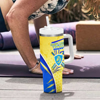 Saint Lucia Cricket Kings Tumbler With Handle Abstract Energy Style