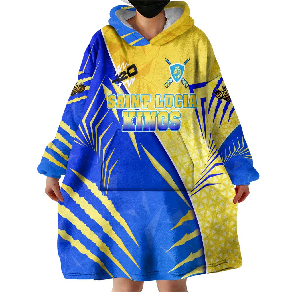 Personalised Saint Lucia Cricket Kings Wearable Blanket Hoodie Abstract Energy Style