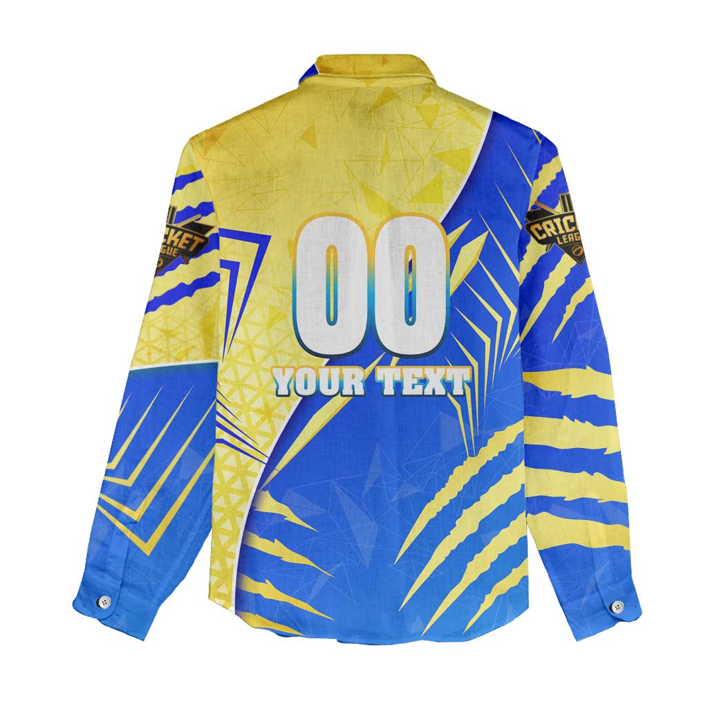 Personalised Saint Lucia Cricket Kings Women Casual Shirt Abstract Energy Style