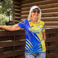 Personalised Saint Lucia Cricket Kings Women Polo Shirt Abstract Energy Style