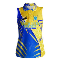 Personalised Saint Lucia Cricket Kings Women Sleeveless Polo Shirt Abstract Energy Style