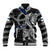 Personalized Finland Vikings Baseball Jacket Nordic Lion Bound in Runes and Chains