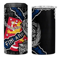 Finland Vikings 4 in 1 Can Cooler Tumbler Nordic Lion Bound in Runes and Chains