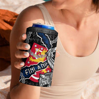 Finland Vikings 4 in 1 Can Cooler Tumbler Nordic Lion Bound in Runes and Chains