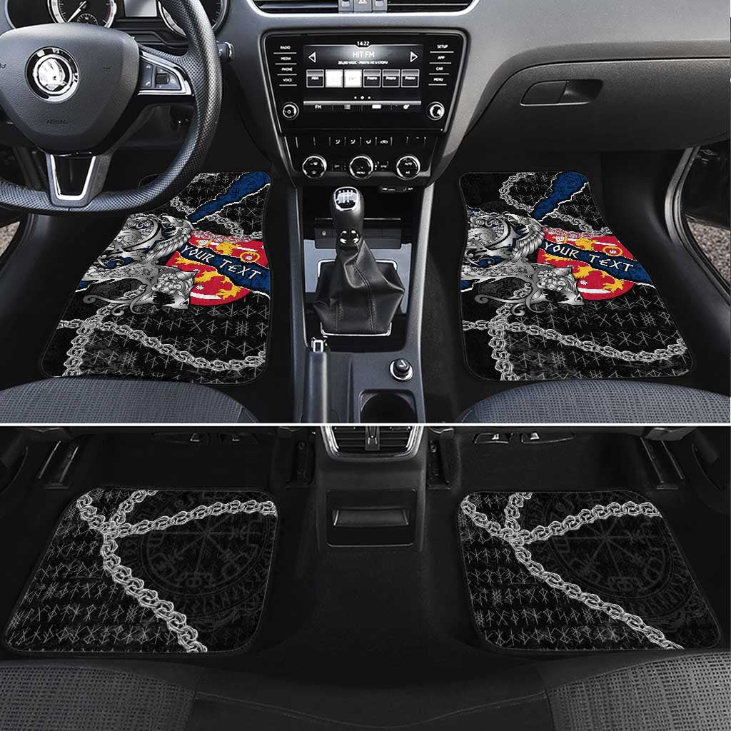 Finland Vikings Car Mats Nordic Lion Bound in Runes and Chains
