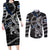 Personalized Finland Vikings Couples Matching Long Sleeve Bodycon Dress and Long Sleeve Button Shirt Nordic Lion Bound in Runes and Chains