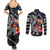 Personalized Finland Vikings Couples Matching Summer Maxi Dress and Long Sleeve Button Shirt Nordic Lion Bound in Runes and Chains