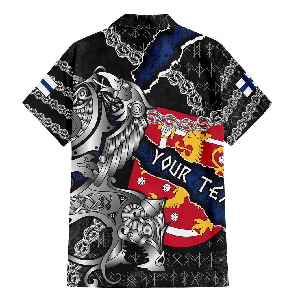 Personalized Finland Vikings Family Matching Mermaid Dress and Hawaiian Shirt Nordic Lion Bound in Runes and Chains