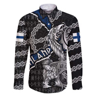 Personalized Finland Vikings Family Matching Puletasi and Hawaiian Shirt Nordic Lion Bound in Runes and Chains