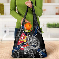 Finland Vikings Grocery Bag Nordic Lion Bound in Runes and Chains