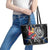 Finland Vikings Leather Tote Bag Nordic Lion Bound in Runes and Chains