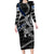 Personalized Finland Vikings Long Sleeve Bodycon Dress Nordic Lion Bound in Runes and Chains