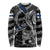 Personalized Finland Vikings Long Sleeve Shirt Nordic Lion Bound in Runes and Chains