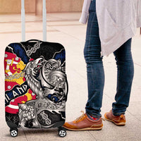 Finland Vikings Luggage Cover Nordic Lion Bound in Runes and Chains