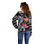 Personalized Finland Vikings Off Shoulder Sweater Nordic Lion Bound in Runes and Chains