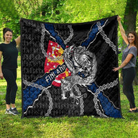 Finland Vikings Quilt Nordic Lion Bound in Runes and Chains