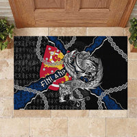 Finland Vikings Rubber Doormat Nordic Lion Bound in Runes and Chains