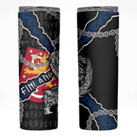 Finland Vikings Skinny Tumbler Nordic Lion Bound in Runes and Chains