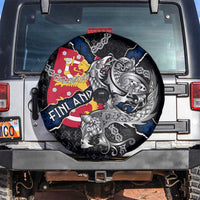 Finland Vikings Spare Tire Cover Nordic Lion Bound in Runes and Chains