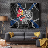 Finland Vikings Tapestry Nordic Lion Bound in Runes and Chains