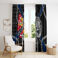 Finland Vikings Window Curtain Nordic Lion Bound in Runes and Chains