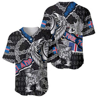 Personalized Iceland Vikings Baseball Jersey Nordic Lion Bound in Runes and Chains