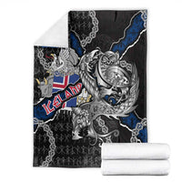 Iceland Vikings Blanket Nordic Lion Bound in Runes and Chains