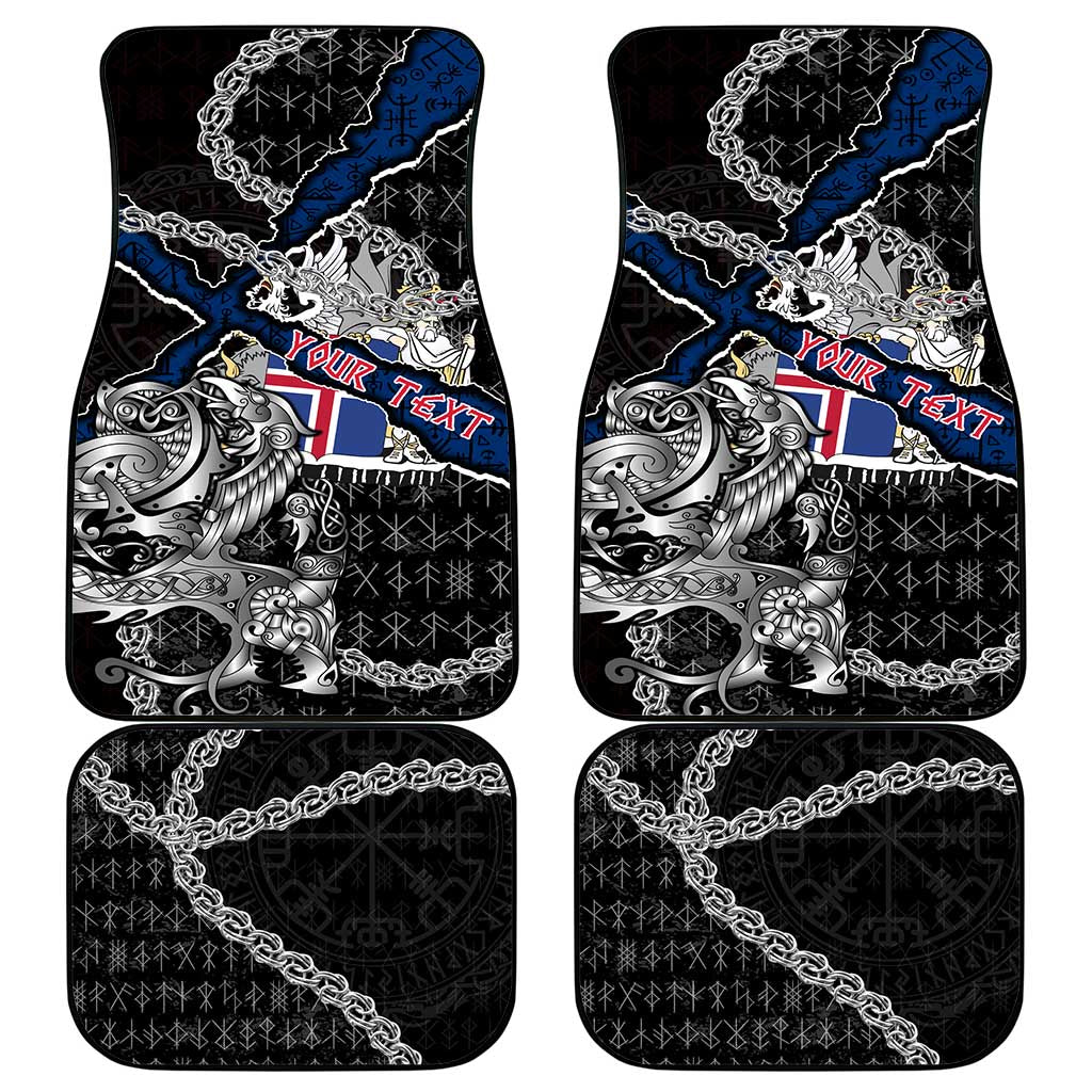 Iceland Vikings Car Mats Nordic Lion Bound in Runes and Chains