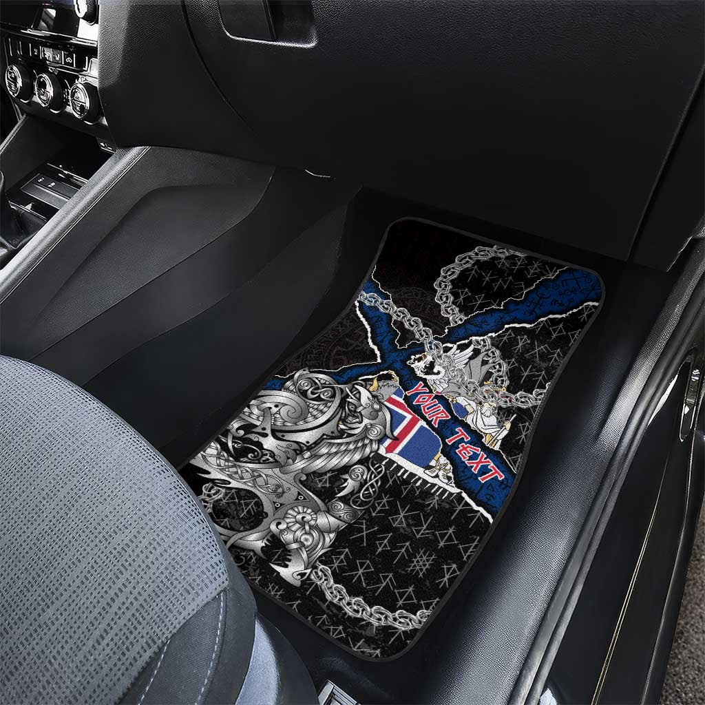 Iceland Vikings Car Mats Nordic Lion Bound in Runes and Chains