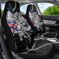 Iceland Vikings Car Seat Cover Nordic Lion Bound in Runes and Chains