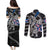 Personalized Iceland Vikings Couples Matching Puletasi and Long Sleeve Button Shirt Nordic Lion Bound in Runes and Chains