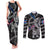 Personalized Iceland Vikings Couples Matching Tank Maxi Dress and Long Sleeve Button Shirt Nordic Lion Bound in Runes and Chains
