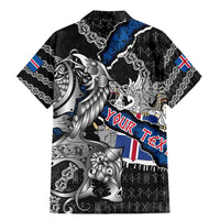 Personalized Iceland Vikings Family Matching Mermaid Dress and Hawaiian Shirt Nordic Lion Bound in Runes and Chains