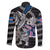 Personalized Iceland Vikings Family Matching Off The Shoulder Long Sleeve Dress and Hawaiian Shirt Nordic Lion Bound in Runes and Chains