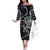 Personalized Iceland Vikings Family Matching Off The Shoulder Long Sleeve Dress and Hawaiian Shirt Nordic Lion Bound in Runes and Chains