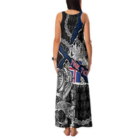 Personalized Iceland Vikings Family Matching Tank Maxi Dress and Hawaiian Shirt Nordic Lion Bound in Runes and Chains