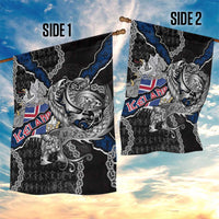 Iceland Vikings Garden Flag Nordic Lion Bound in Runes and Chains