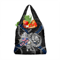 Iceland Vikings Grocery Bag Nordic Lion Bound in Runes and Chains