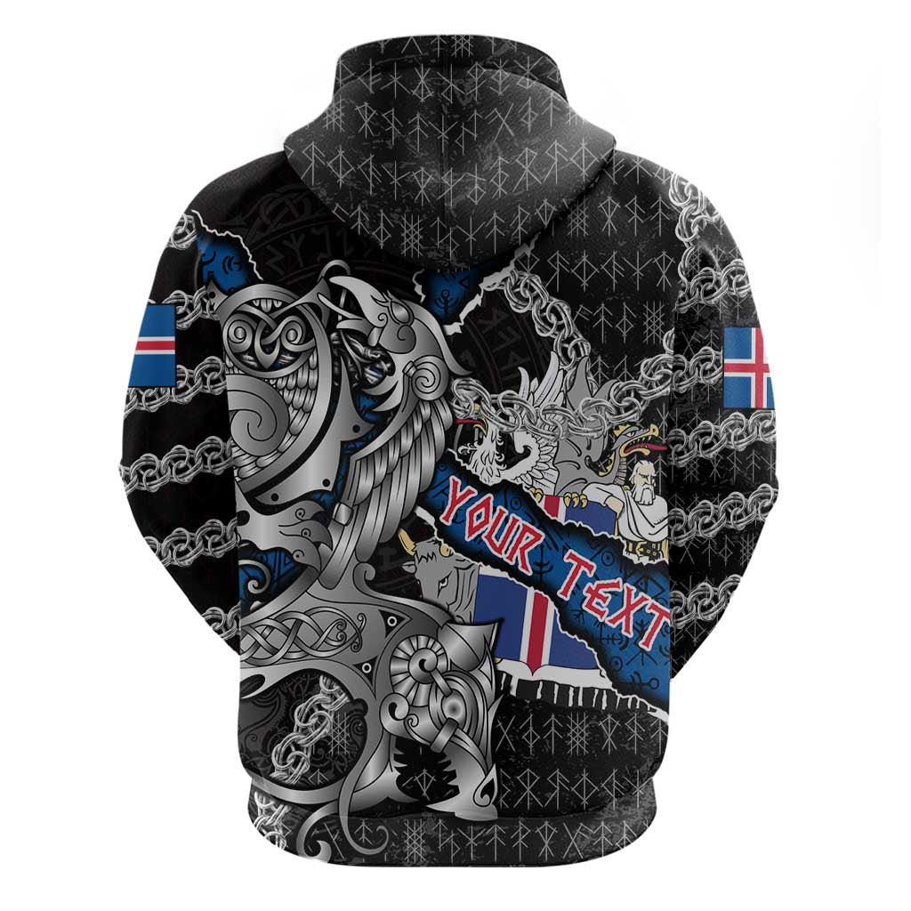 Personalized Iceland Vikings Hoodie Nordic Lion Bound in Runes and Chains