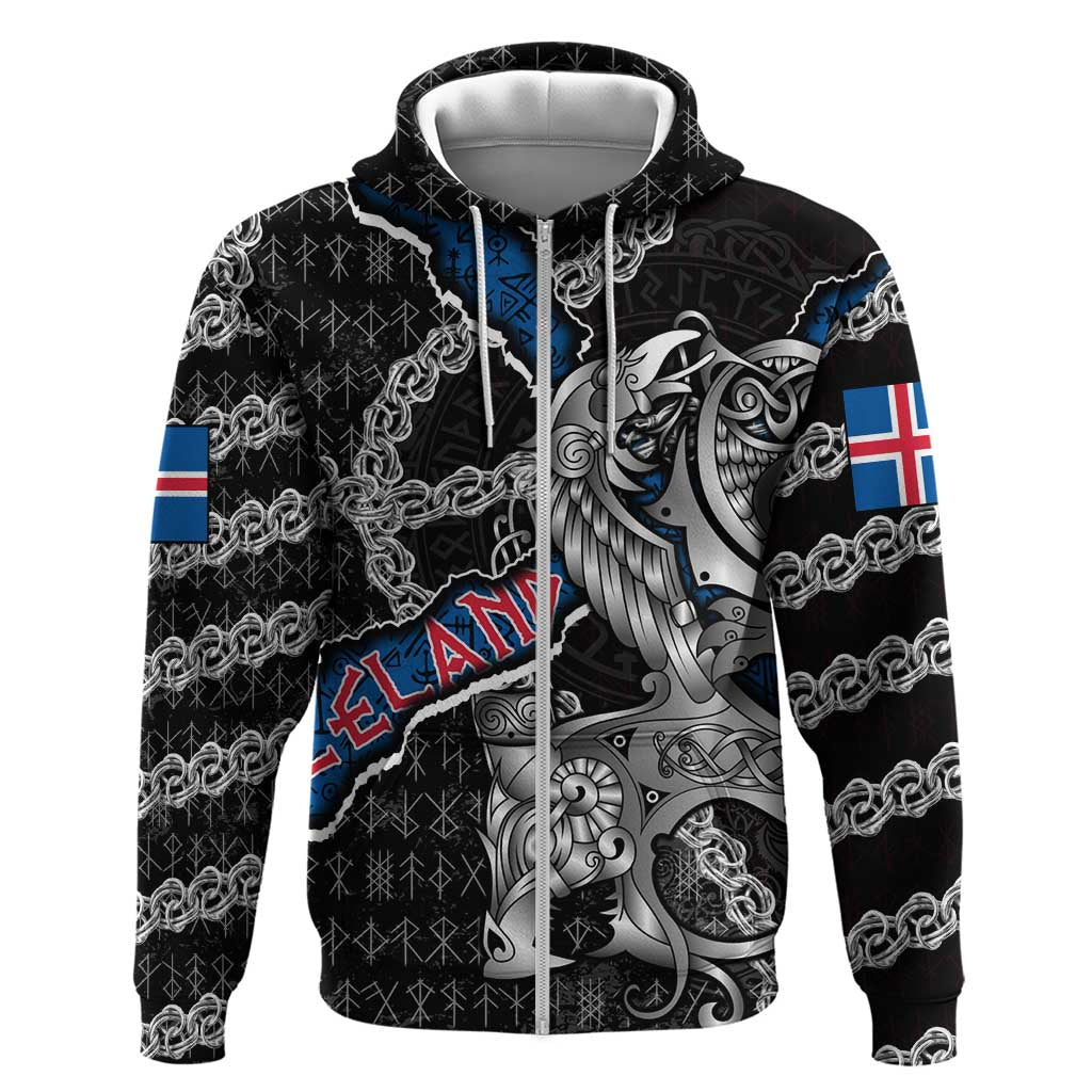 Personalized Iceland Vikings Hoodie Nordic Lion Bound in Runes and Chains