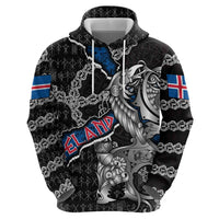 Personalized Iceland Vikings Hoodie Nordic Lion Bound in Runes and Chains