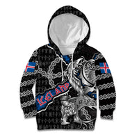Personalized Iceland Vikings Kid Hoodie Nordic Lion Bound in Runes and Chains