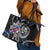 Iceland Vikings Leather Tote Bag Nordic Lion Bound in Runes and Chains