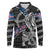 Personalized Iceland Vikings Long Sleeve Polo Shirt Nordic Lion Bound in Runes and Chains