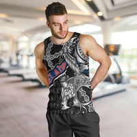 Personalized Iceland Vikings Men Tank Top Nordic Lion Bound in Runes and Chains