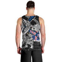 Personalized Iceland Vikings Men Tank Top Nordic Lion Bound in Runes and Chains