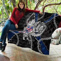 Iceland Vikings Quilt Nordic Lion Bound in Runes and Chains