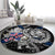 Iceland Vikings Round Carpet Nordic Lion Bound in Runes and Chains